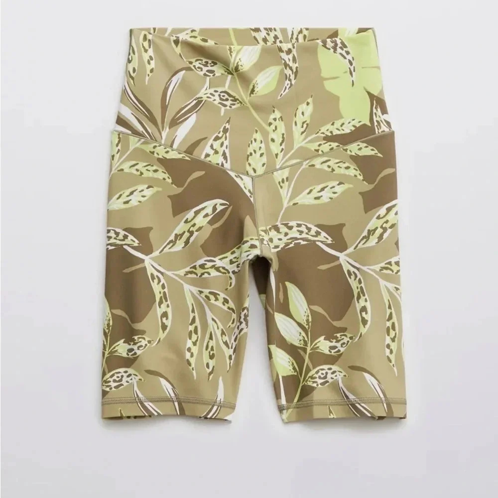 Aerie OFFLINE Real Me Printed High Waisted 7" Bike Shorts size L